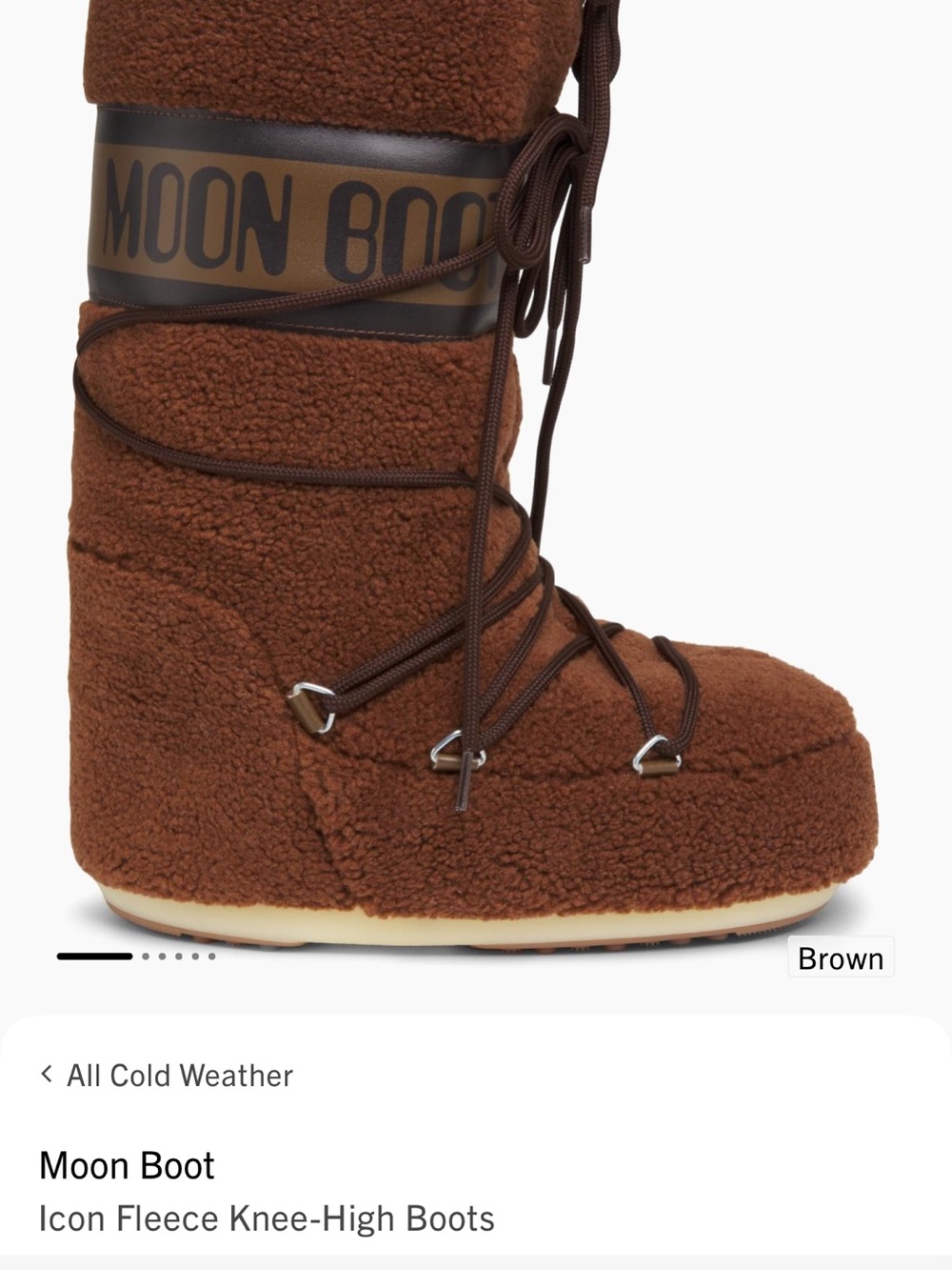 Moon Boot Icon Fleece Knee-High Boots in Brown